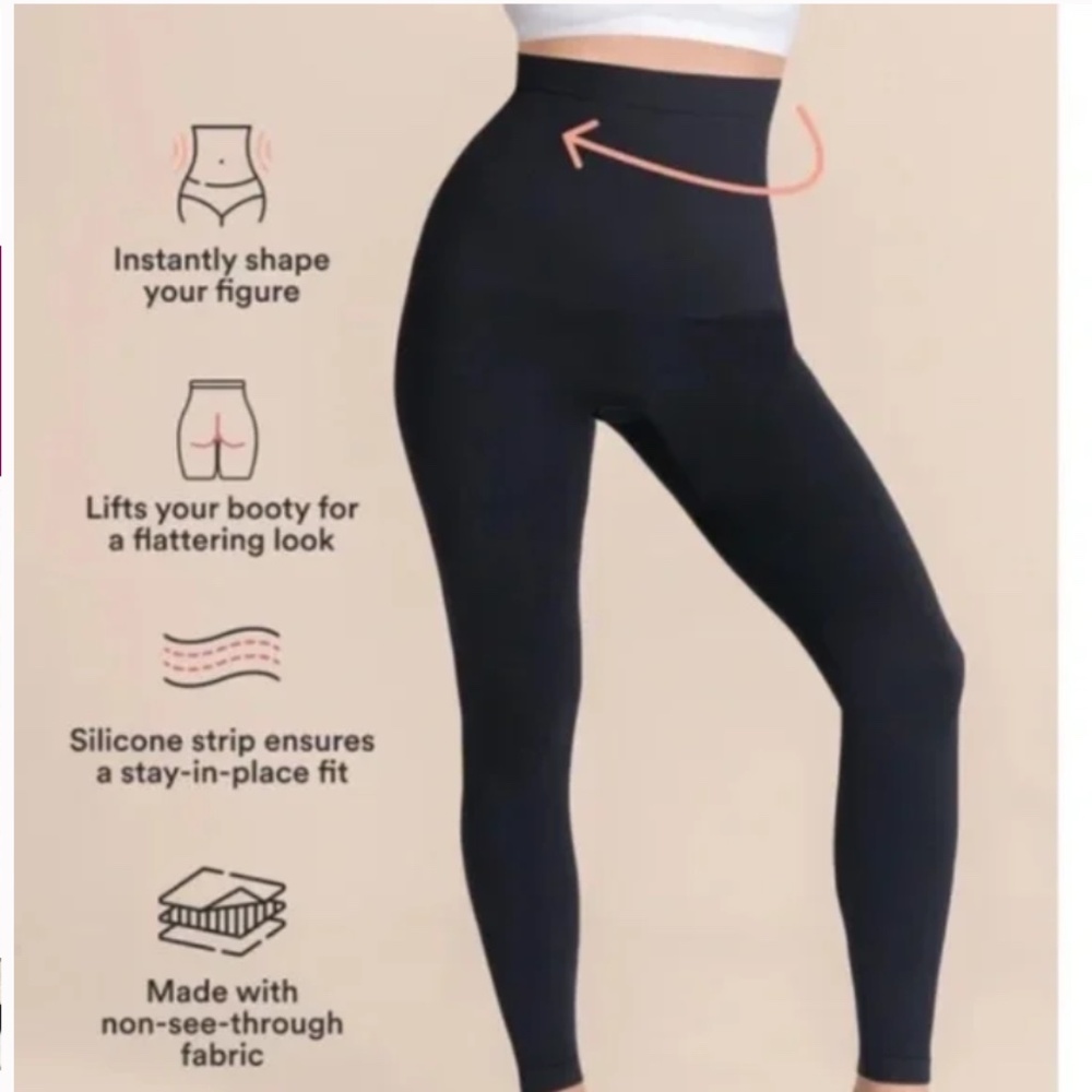 Shapermint High-Waisted Shaping Leggings Sz XL Black - Picture 2 of 8